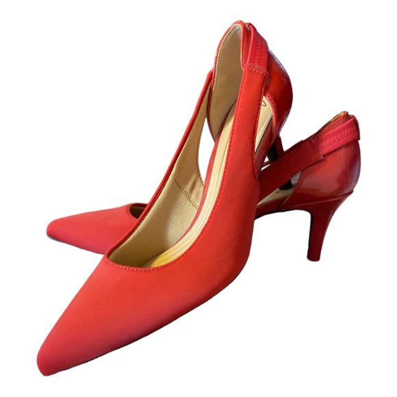 Abella "True Comfort" Red Slingback Heels Size 7.5M - Picture 1 of 5